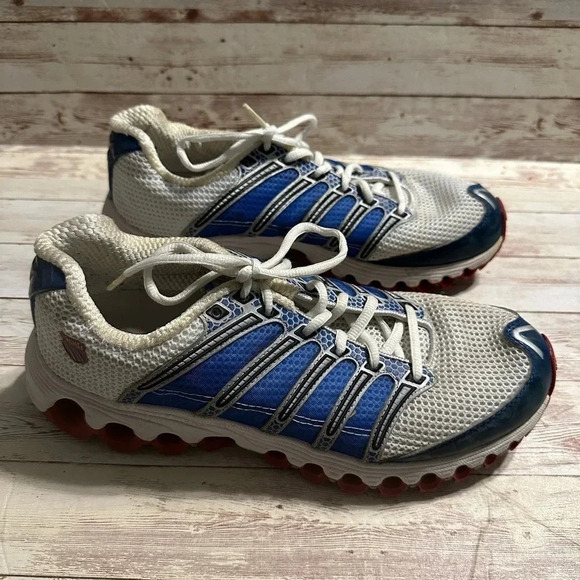 K-Swiss Men's Running Sneakers Size 9.5 White Blue Red - Picture 4 of 8